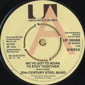 20TH CENTURY STEEL BAND / We’ve Got To Work To Stay Together [7INCH]