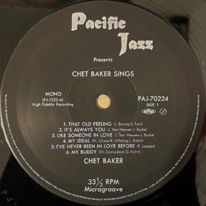 CHET BAKER チェット・ベイカー / Chet Baker Sings チェット・ベイカー・シングス [LP]