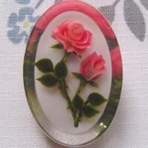 ルーサイトのブローチ*PINK ROSE