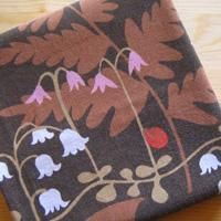 スウェーデン*ヴィンテージ・ファブリック（FLOWER&LEAF*DARK BROWN）
